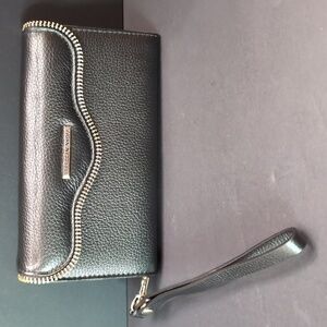 Rebecca Minkoff Woman's Small Black Leather Phone Case/ Wallet,IPhone 7 Wristlet